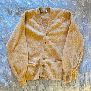 Women's Vintage Cardigan in Golden Yellow Mohair/Wool Size Medium
